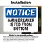 Signmission Main Breaker Is Fed From Bottom, 10 in W x Rectangle, Vinyl Decal OS-2PACK-NS-D-710-L-14076 - alternate 3